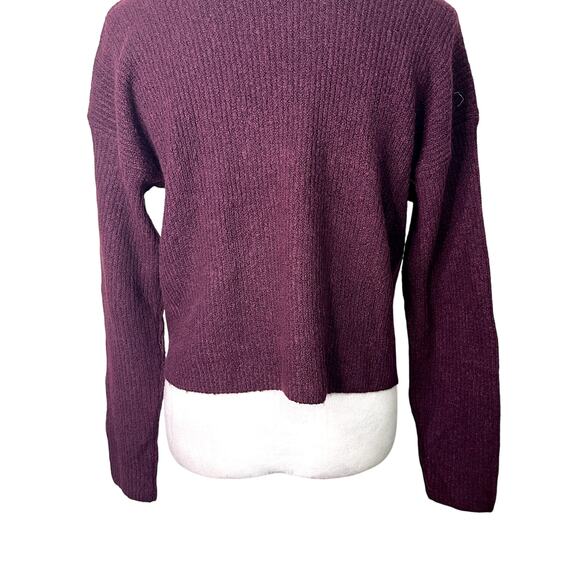 BP Ribbed Sweater Mock Neckline Long Sleeves Rich Burgundy Purple Women's XS NWT - Picture 7 of 10